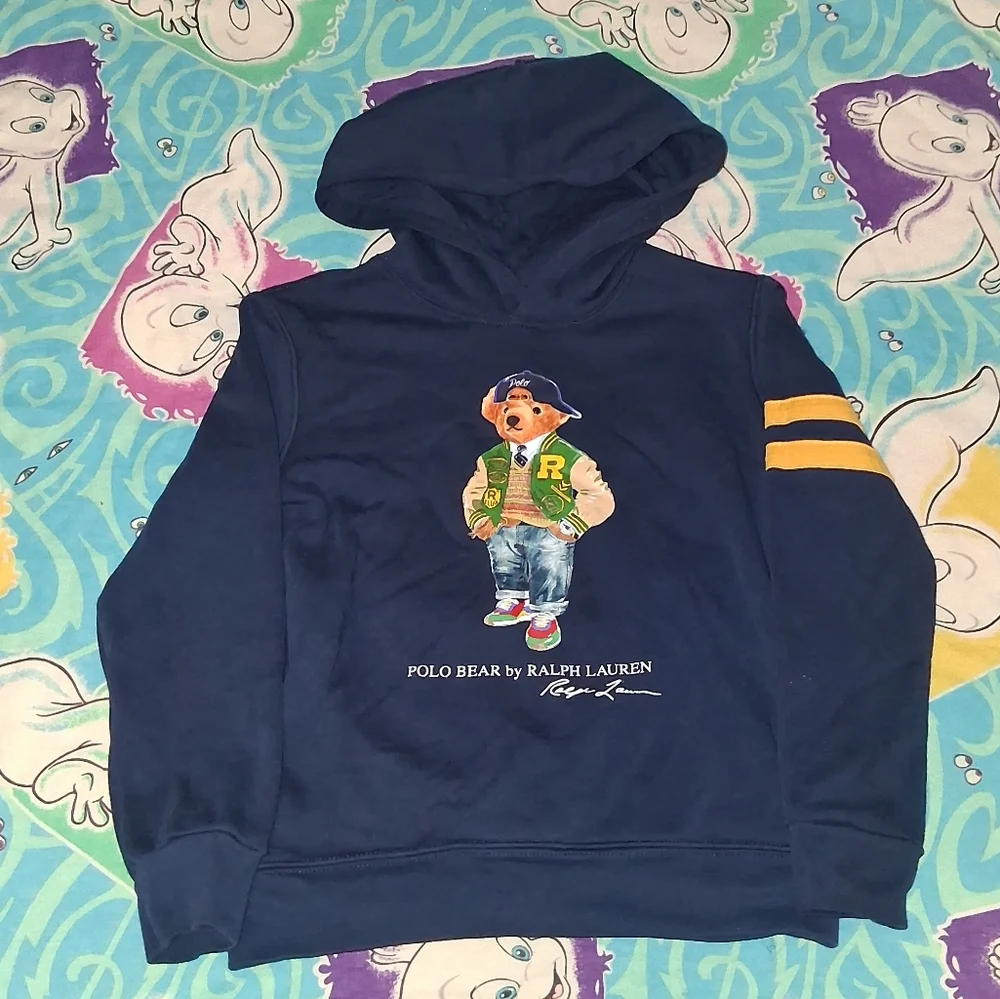 Ralph Lauren Polo Bear Navy Blue Hoodie Hooded Sweatshirt